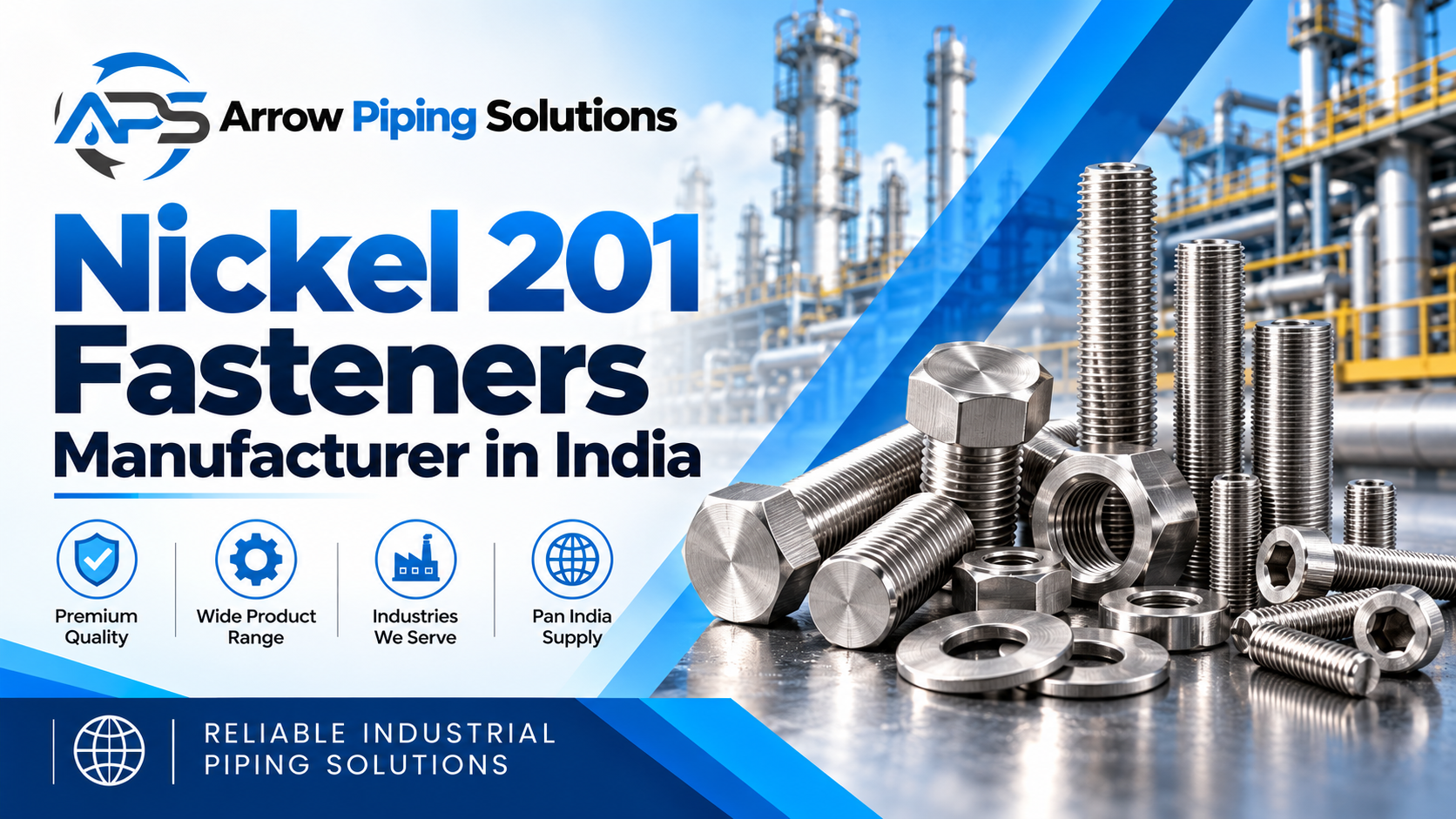 Existing blog image placeholder; verify or replace with an authentic Nickel 201 bolts, nuts and studs photograph before publishing