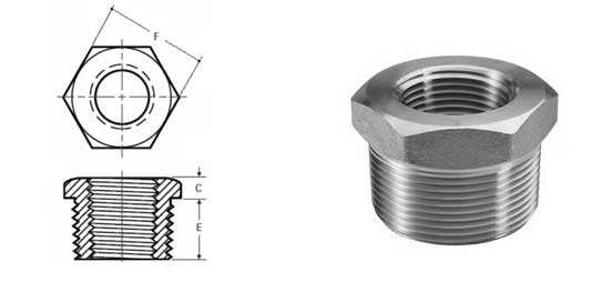 ASME B16.11 Forged Threaded Bushing Size Chart