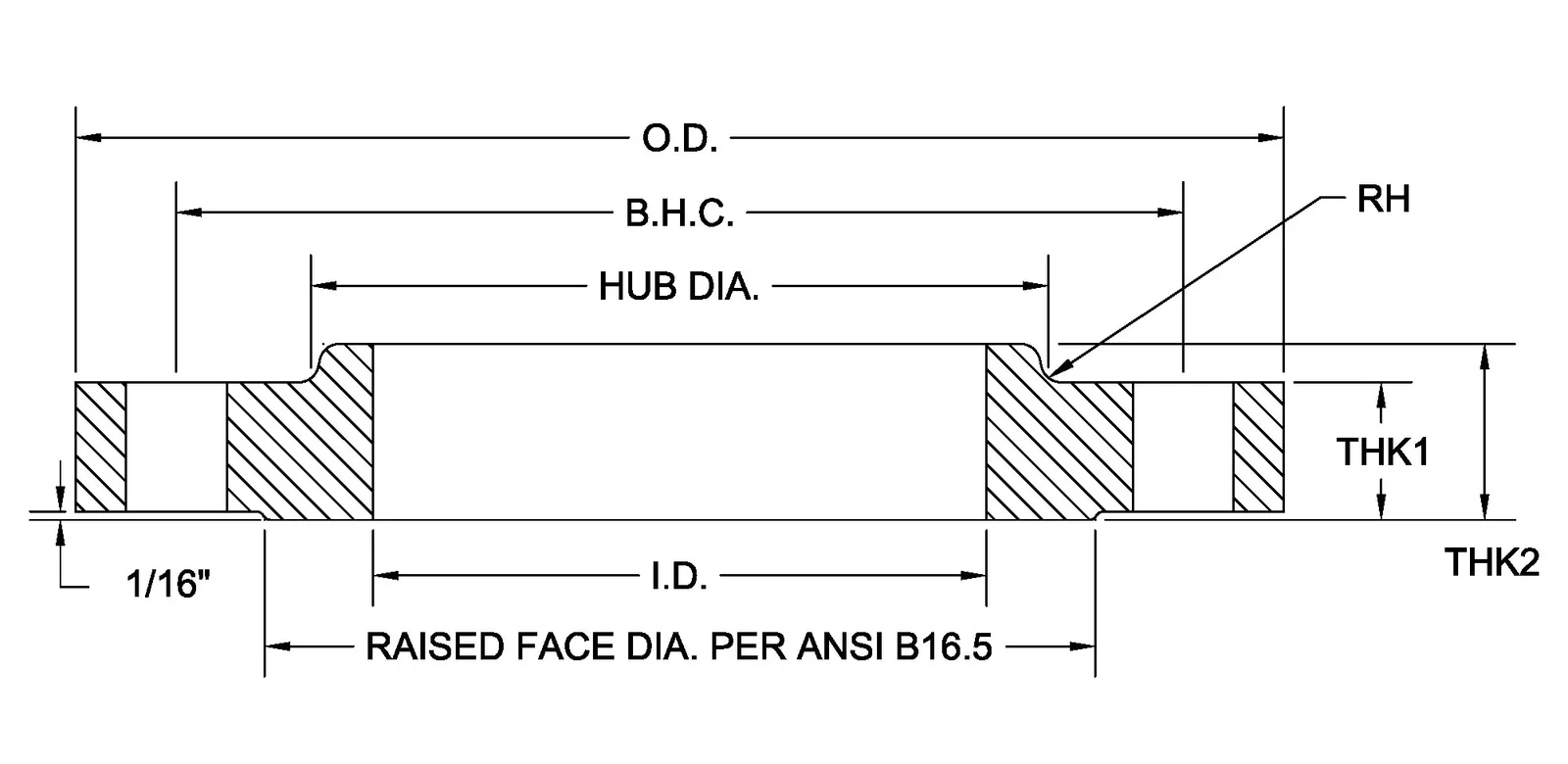 Weld Neck Flange Diagram